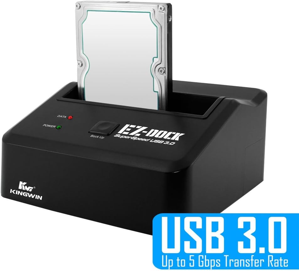 Kingwin 3.0 2.5 3.5 5Gbps USB Hard Drive Docking Station for & SATA HDD/SSD, Hot Swap, Tool-Free, UASP Support