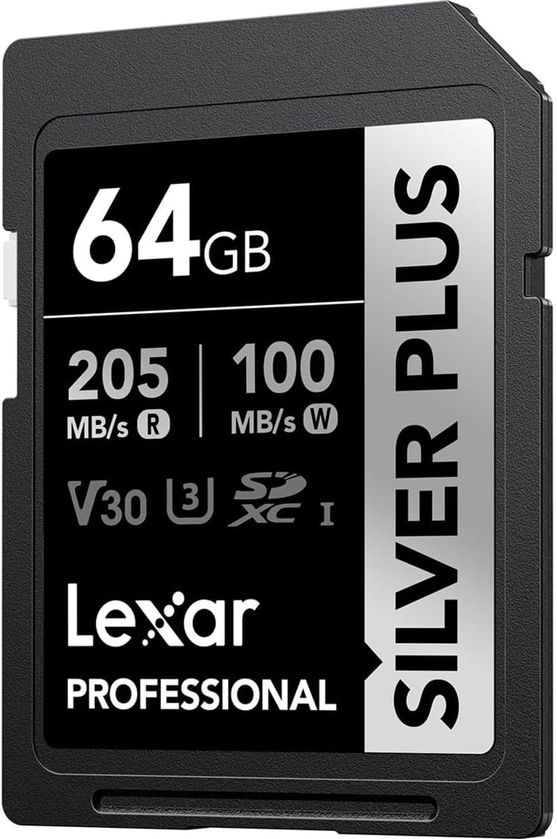 Lexar 64GB Professional Silver Plus SDXC UHS-I Card Memory Card