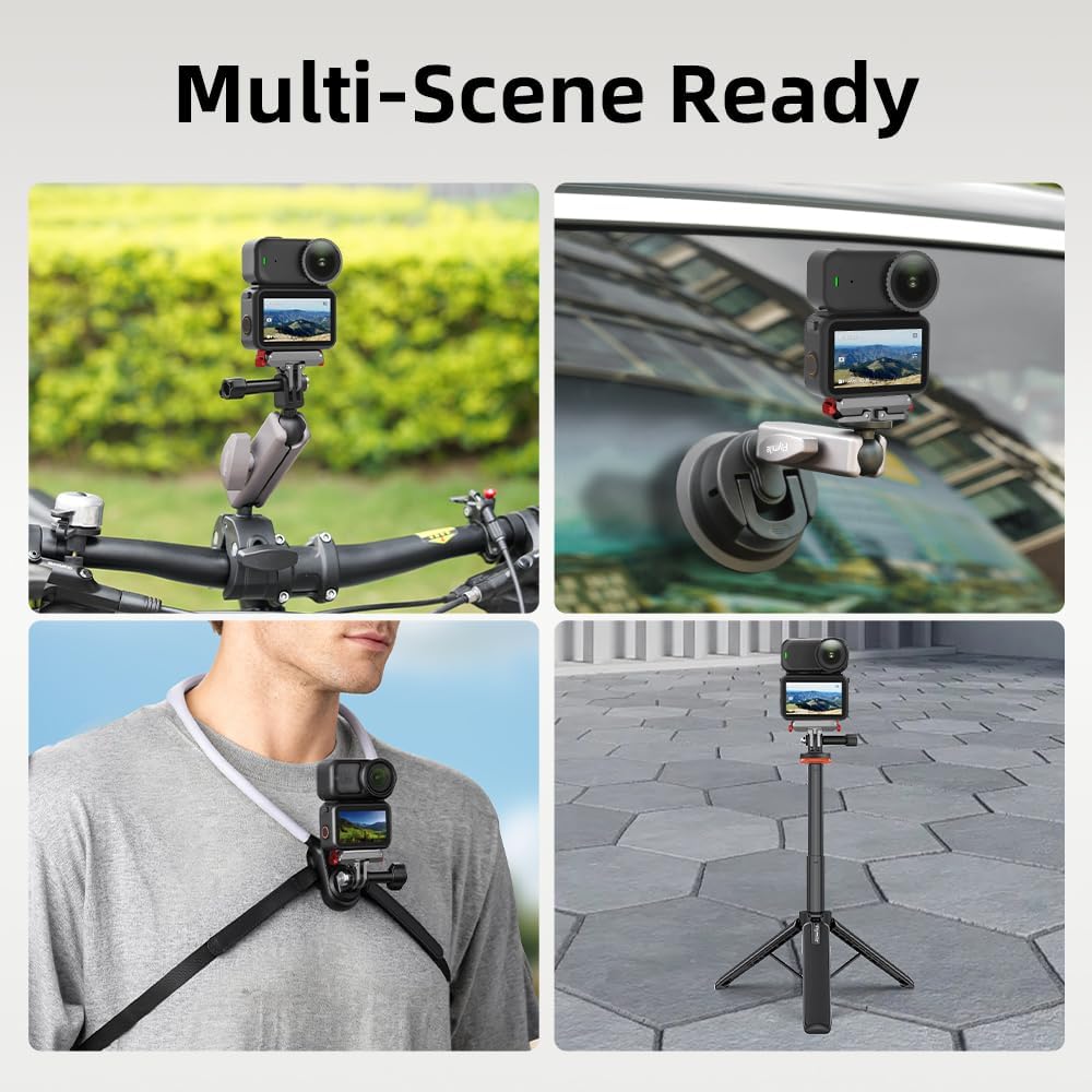 DFTIM 6 1/4" Action Adapter Mount, Aluminum Alloy Quick Release Magnetic for DJI Osmo Nano, Foldable Magnetic Expansion