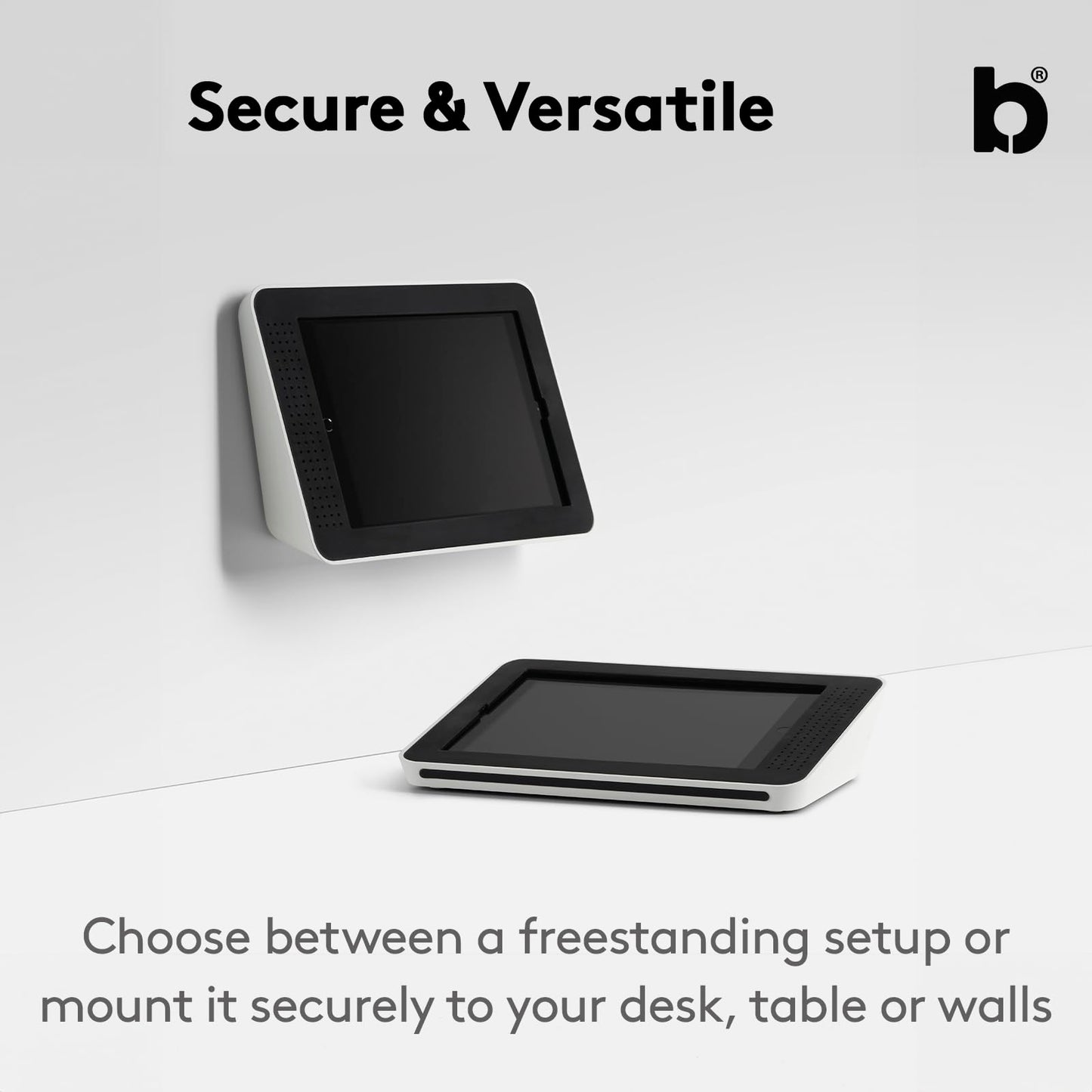 Bouncepad Link iPad POS Stand for Business | Kiosk Stand for Meeting Room Management | Table Mount Tablet Kiosk Register | iPad 10th Gen 10.9 | Black