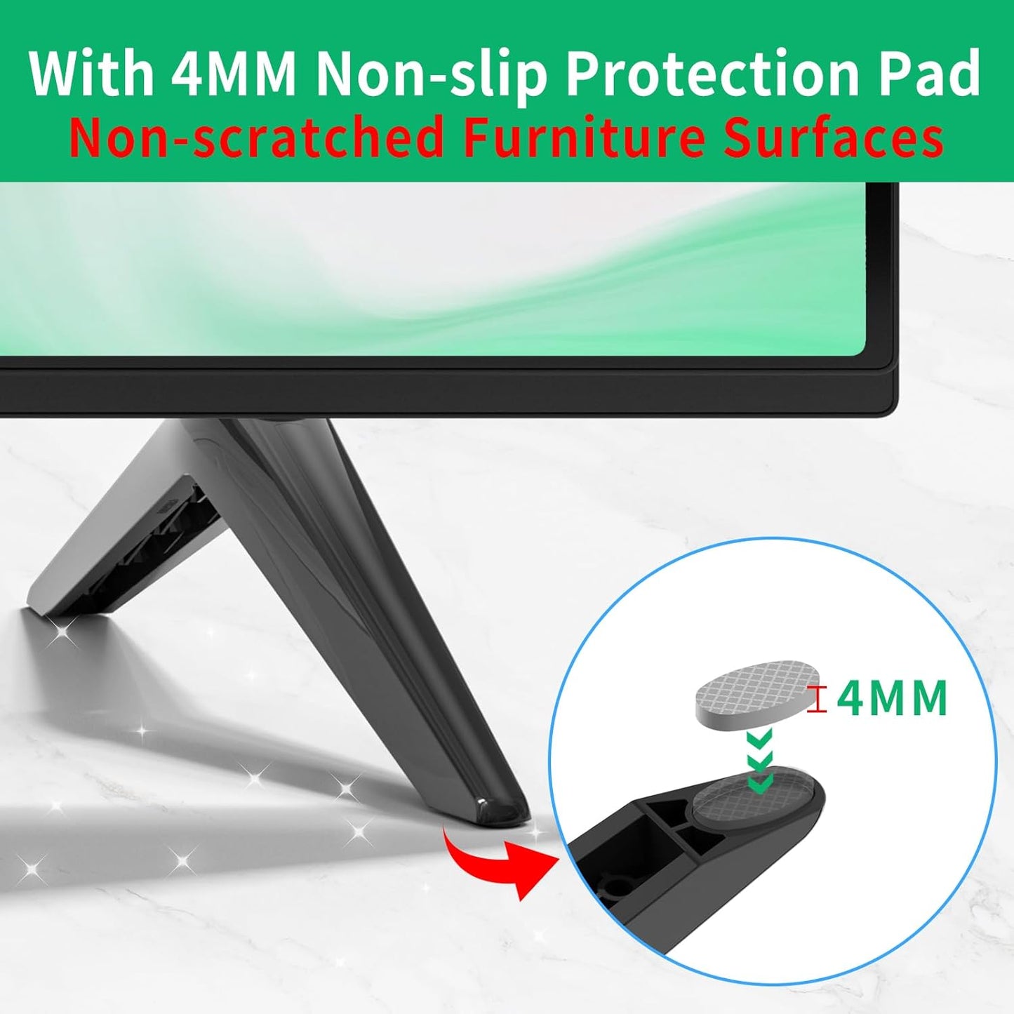 28in 32in 40in 43in 49in 50in 55in 65in Rimous TV Stand Legs for TCL Roku TV Legs Replacement Compatible with TCL Roku