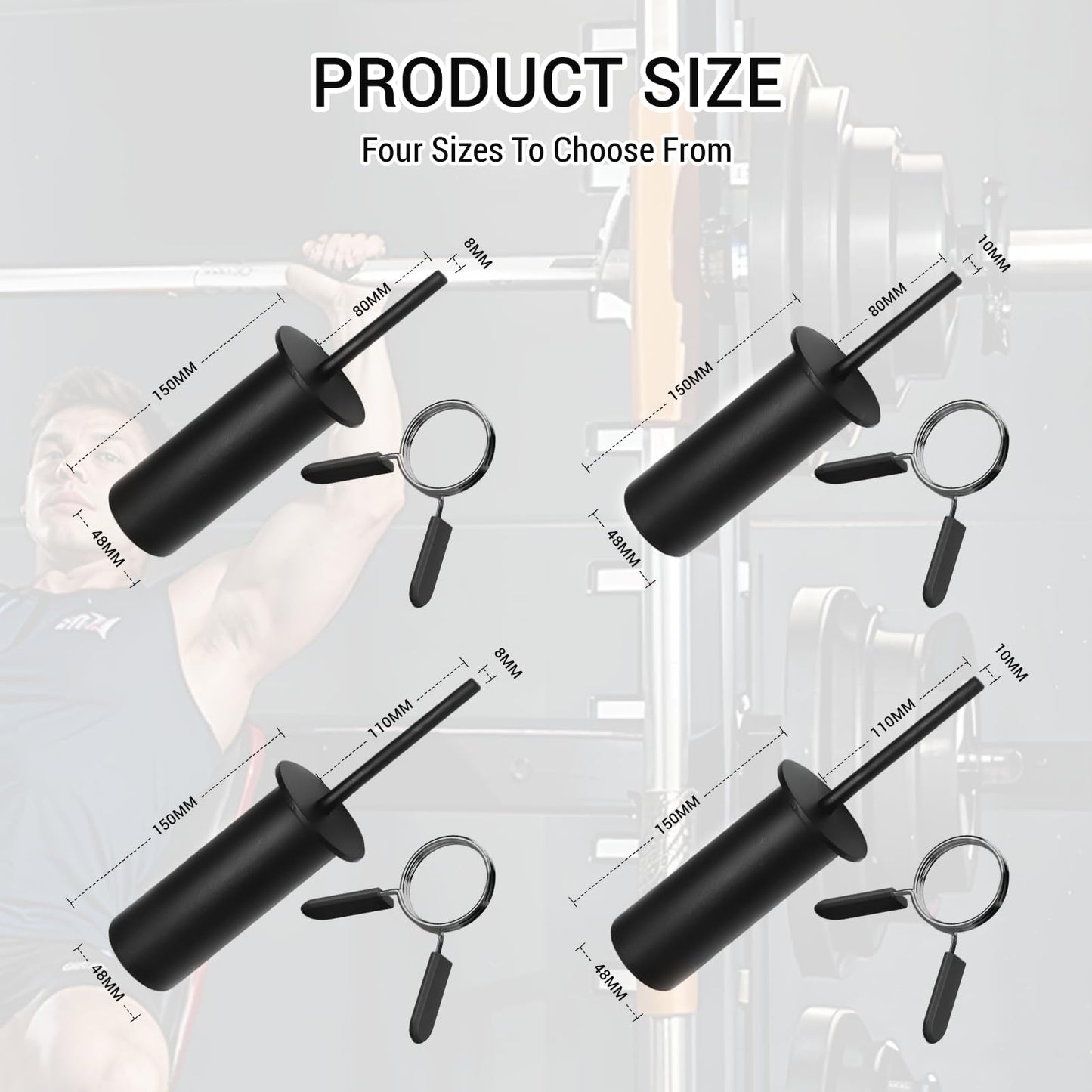 Fosegei Weight Stack Pin with Spring Clip Collar – Gym Pin for Weight Stack Machine, Weight Stack Extender Pin Strength Training Equipment for Commercial Gym and Home Gym