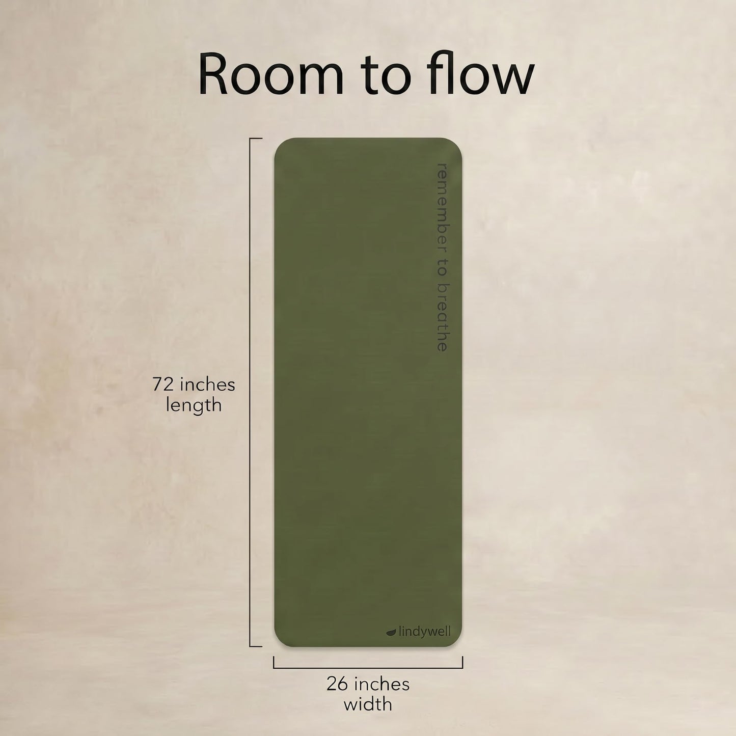 Lindywell Pilates Powerhouse Workout Mat – Non-Slip Yoga Mat Made from Premium TPE Foam – 6mm Thick Pilates Mats to Provide Spine Support & Comfortable Workout – 6ftx26in, Dark Olive