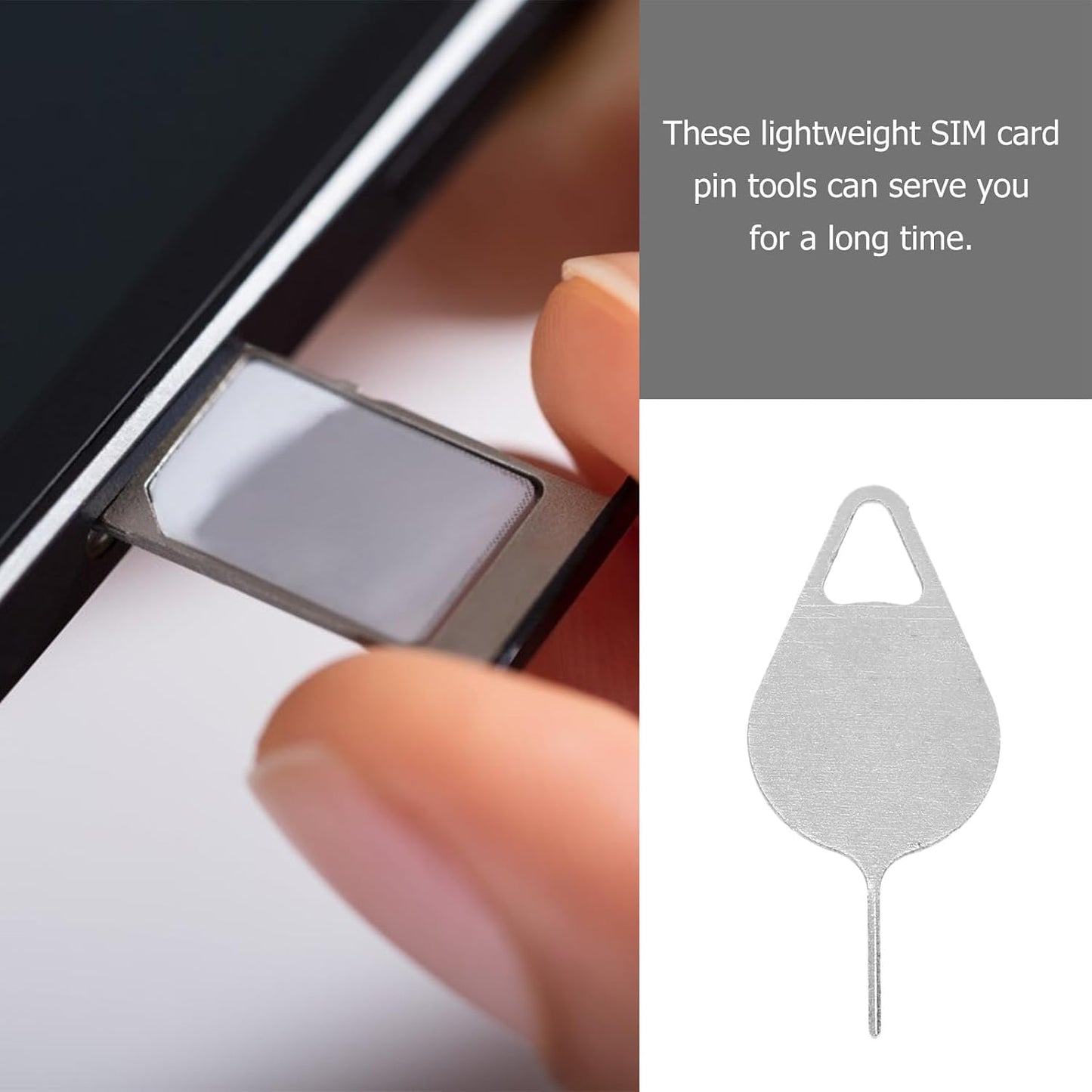 100 Operitacx Pcs Sim Removal Tools and Sim Card Ejector Pins for Cell Phones and Tablets Steel Compact Opening Needles