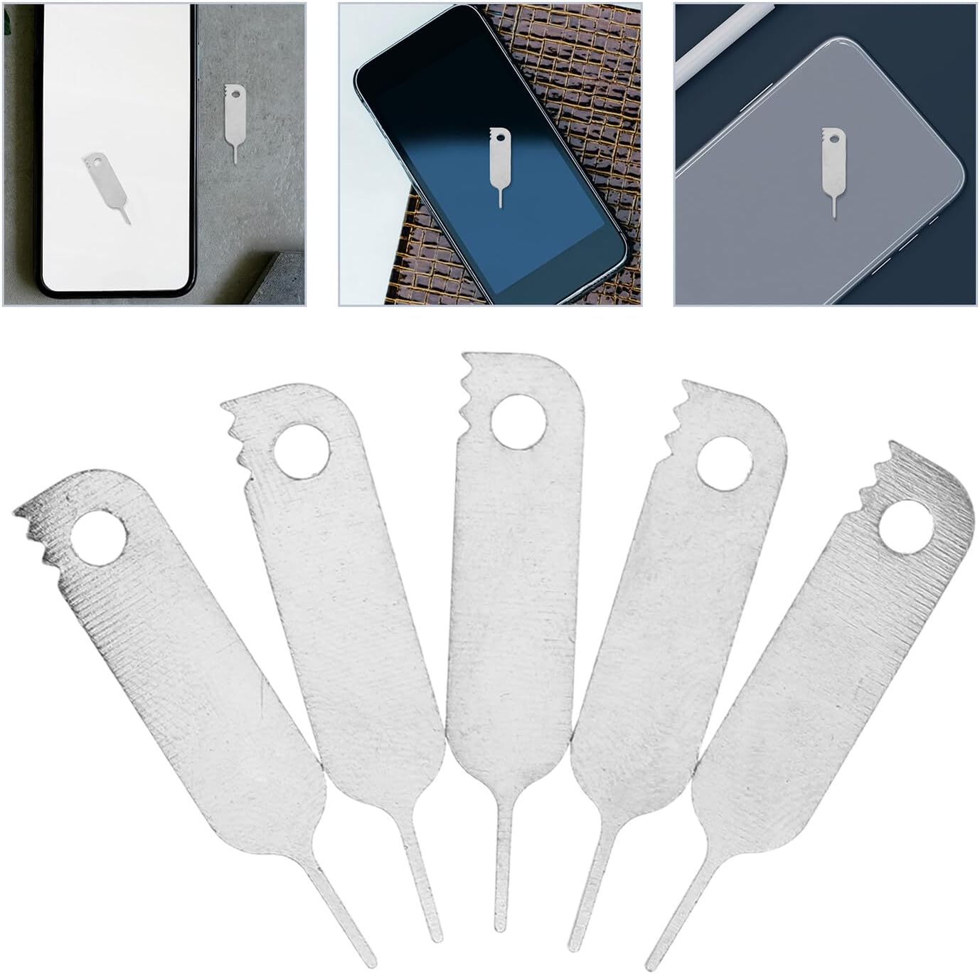 400pcs KALLORY Sim Card Eject Pins and Mobile Phone Card Removal Tools with Hanging Hole, Universal Sim Tray Opening