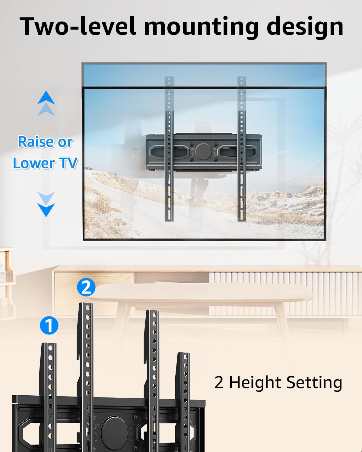MOUNTUP 32-65 inch Screen/LED/4K 16 400X400mm, 99lbs EconoMe TV Wall Mount for Most Flat TVs, TV Mount with Swivel