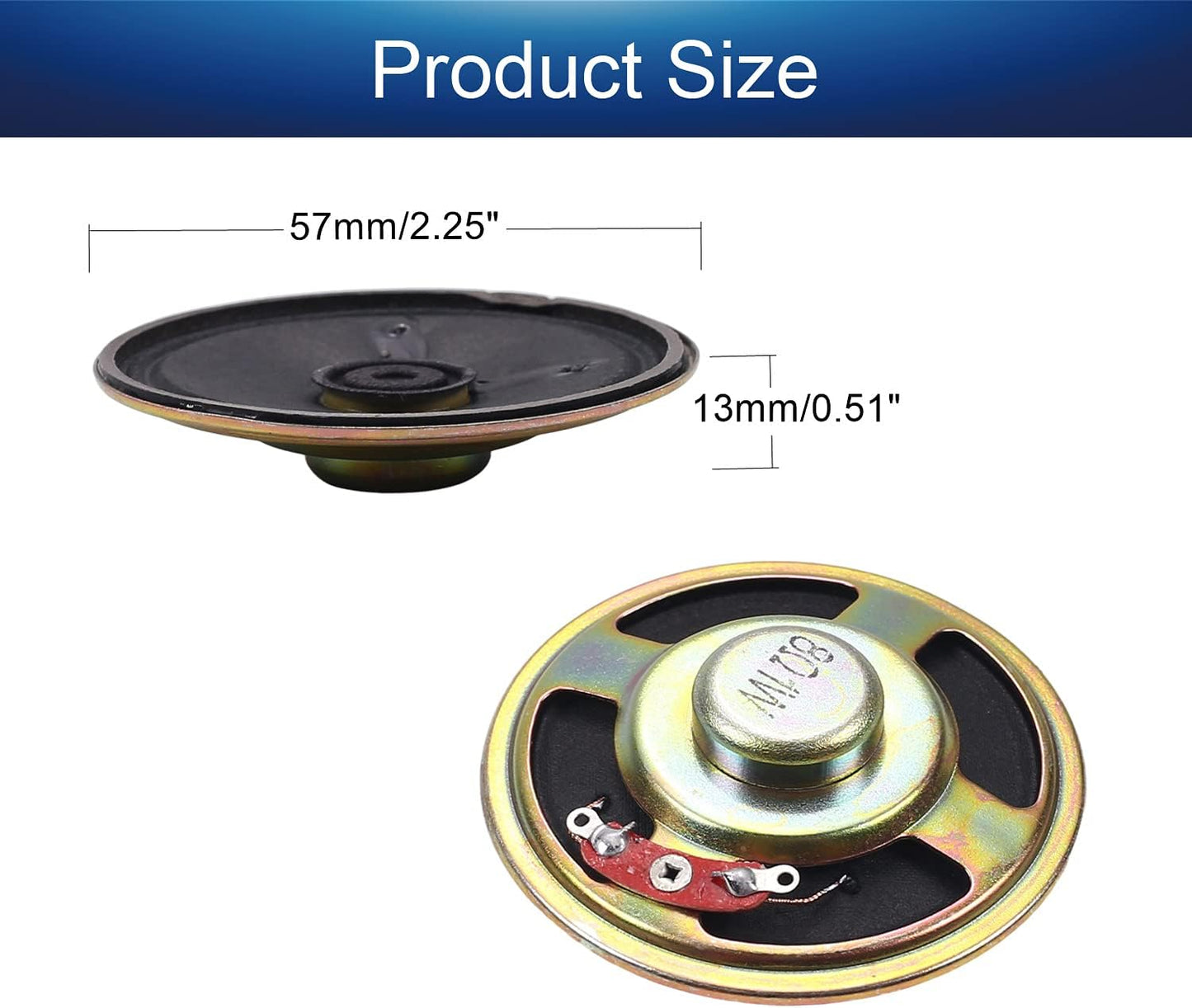 Fielect 1W 8 57mm 1pcs DIY Speaker Ohm Diameter Round Shape Replacement Loudspeaker