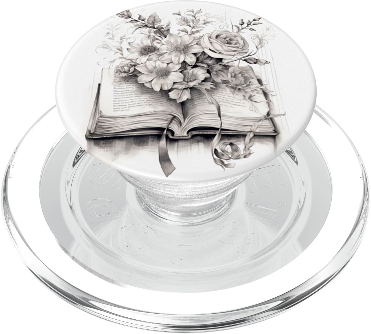 Cute Book Lover Reading Bookworm Botanical Books and Flowers Reading Book Lover Floral PopSockets MagSafe PopGrip