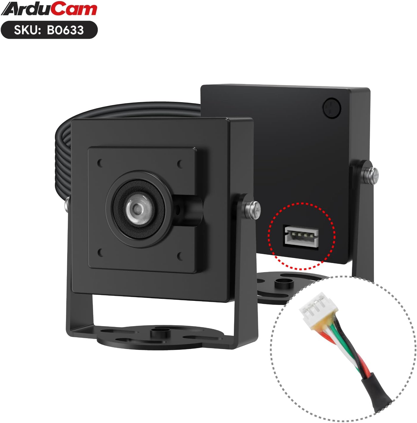 Arducam 160 VGA Global Shutter Color USB Camera Module, FPS@QQVGA High Speed Camera, Wide Angle UVC Webcam for Windows