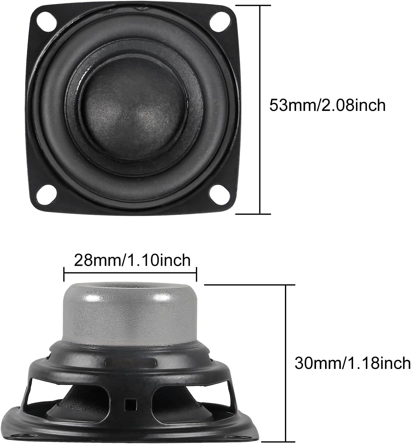 Shutao 4Pcs 2 Inch 10W 4 53MM Audio Speaker Driver Full Range Ohm Bluetooth Speaker Bass Loudspeaker for Repair
