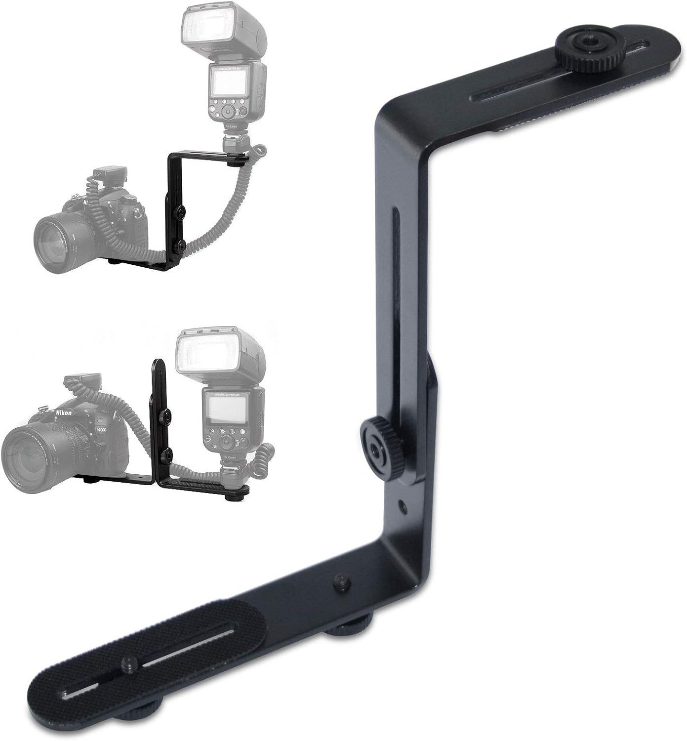 Metal Aluminum Alloy L-Shape Camera Flash Bracket for DSLR & SLR