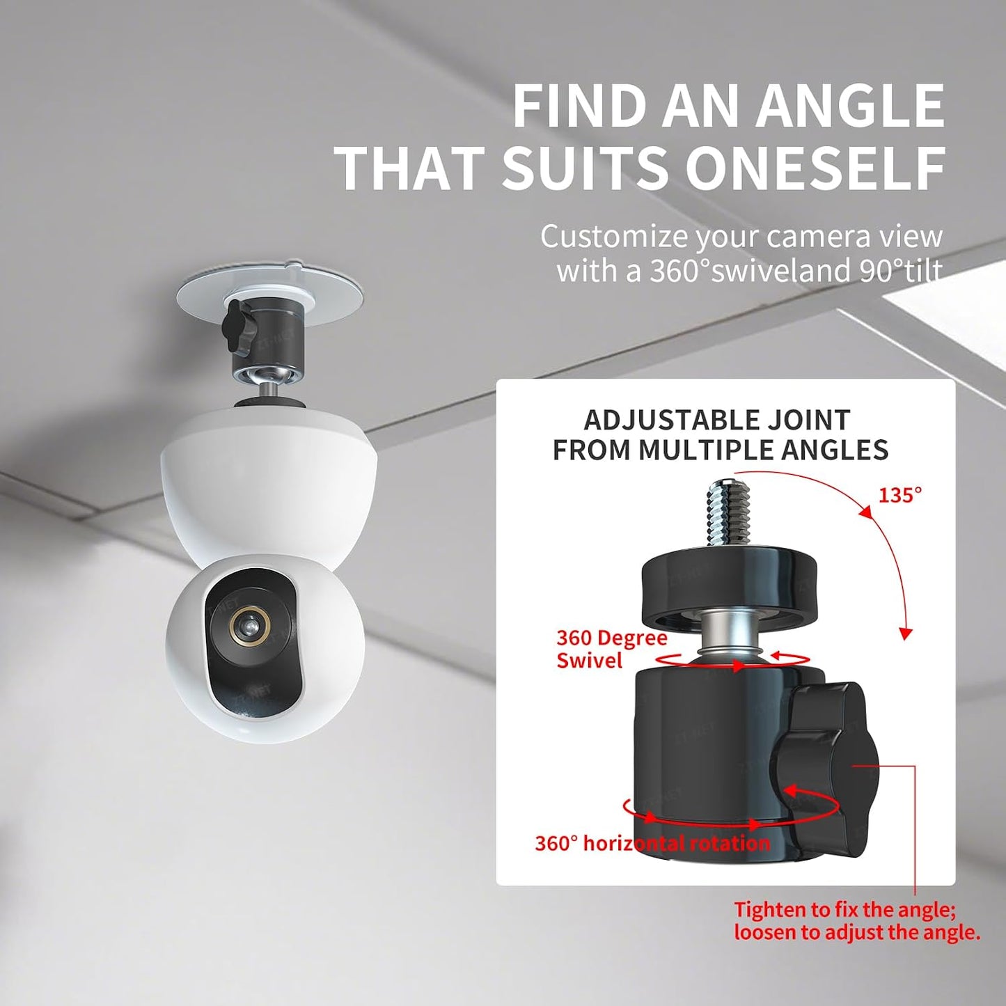 ZT-NET 24lb 1/4-20 Magnetic Camera Mount Base with Mini Ball Head Super Strong Rubber Coating Neodymium Magnet