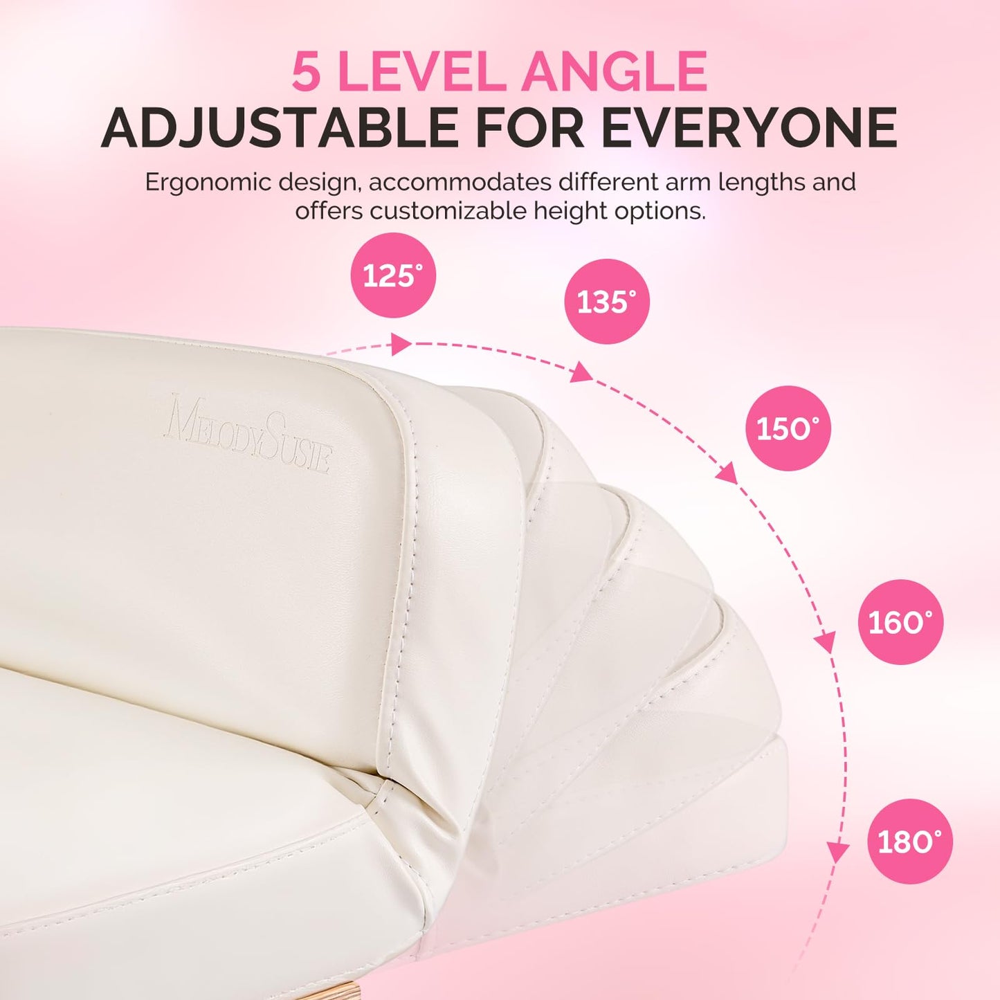 MelodySusie LED Manicure Table Lamp for Nail Techs with Foldable Manicure Arm Rest