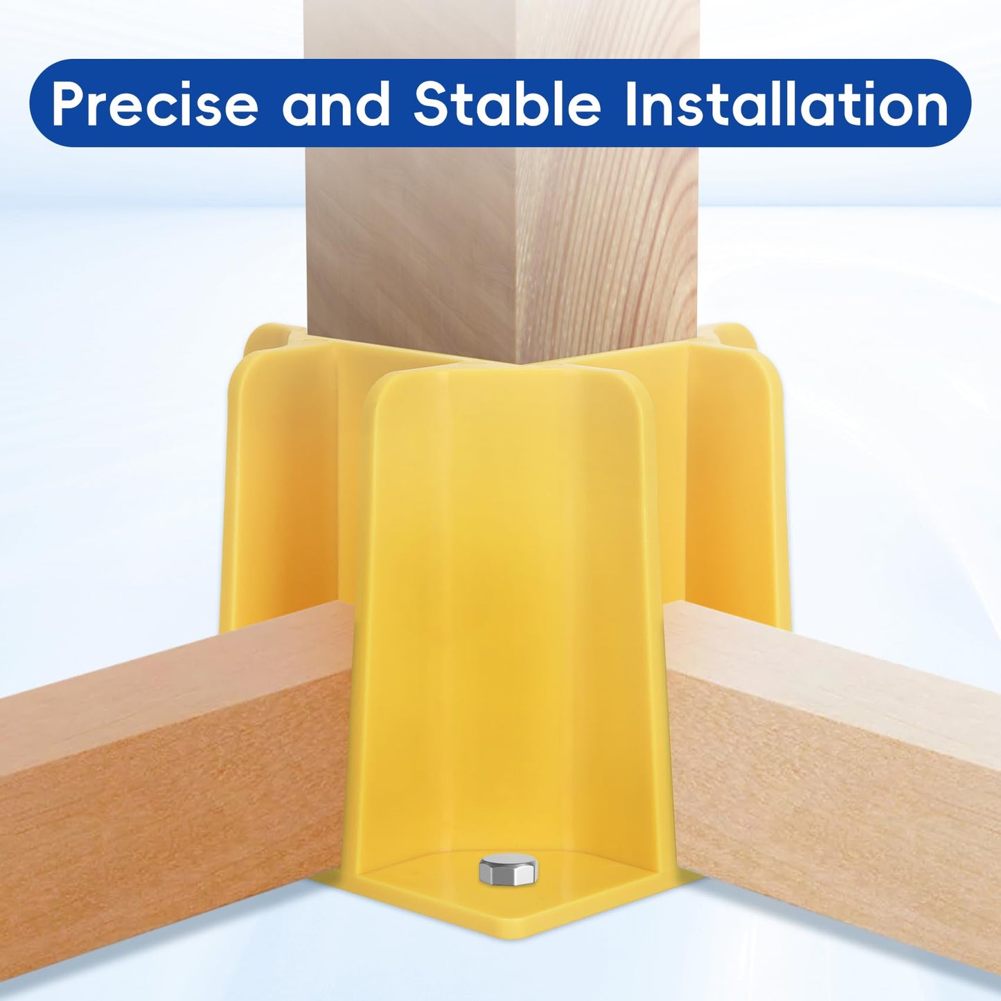 12-Pack Yellow Guardrail Base Boot with Toe Board Slot, Reusable Fall Protection Base for Scaffolding, Temporary Guardrail Systems for Residential and Commercial Construction