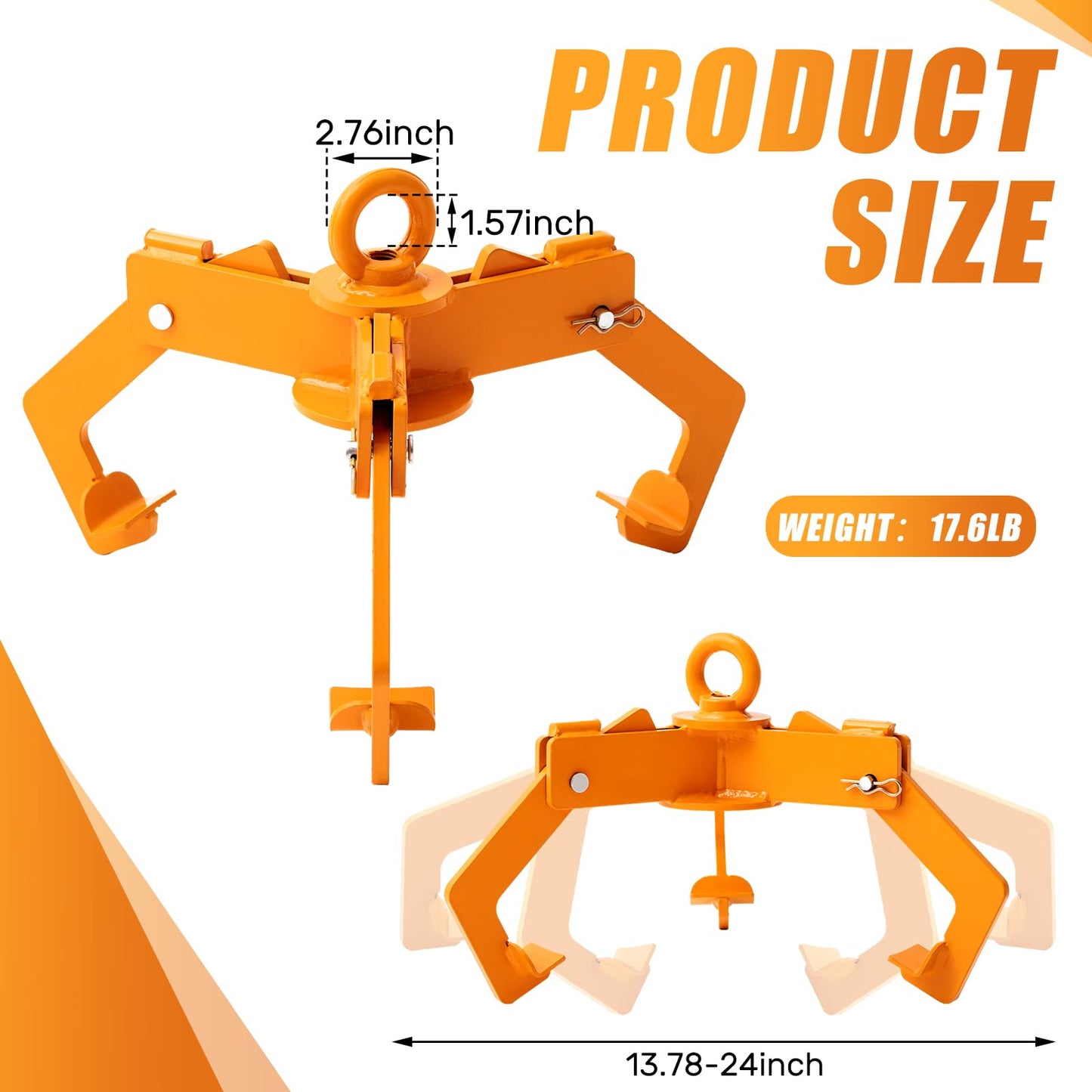 Otoolling 1pcs Open & Closed Head Drum Lifter 1600 lb Capacity, Lifter for 30-55 Gallon Barrel Steel Plastic Drums