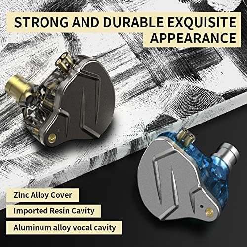 erjigo KZ ZSN Pro Dynamic Hybrid Dual Driver in Ear Earphones Detachable Tangle-Free Cable Musicians in-Ear Earbuds