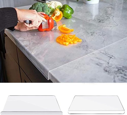 AZM Displays Clear Cutting Board - Non-Slip Design | 24" Wide x 18" Long for Kitchen Use