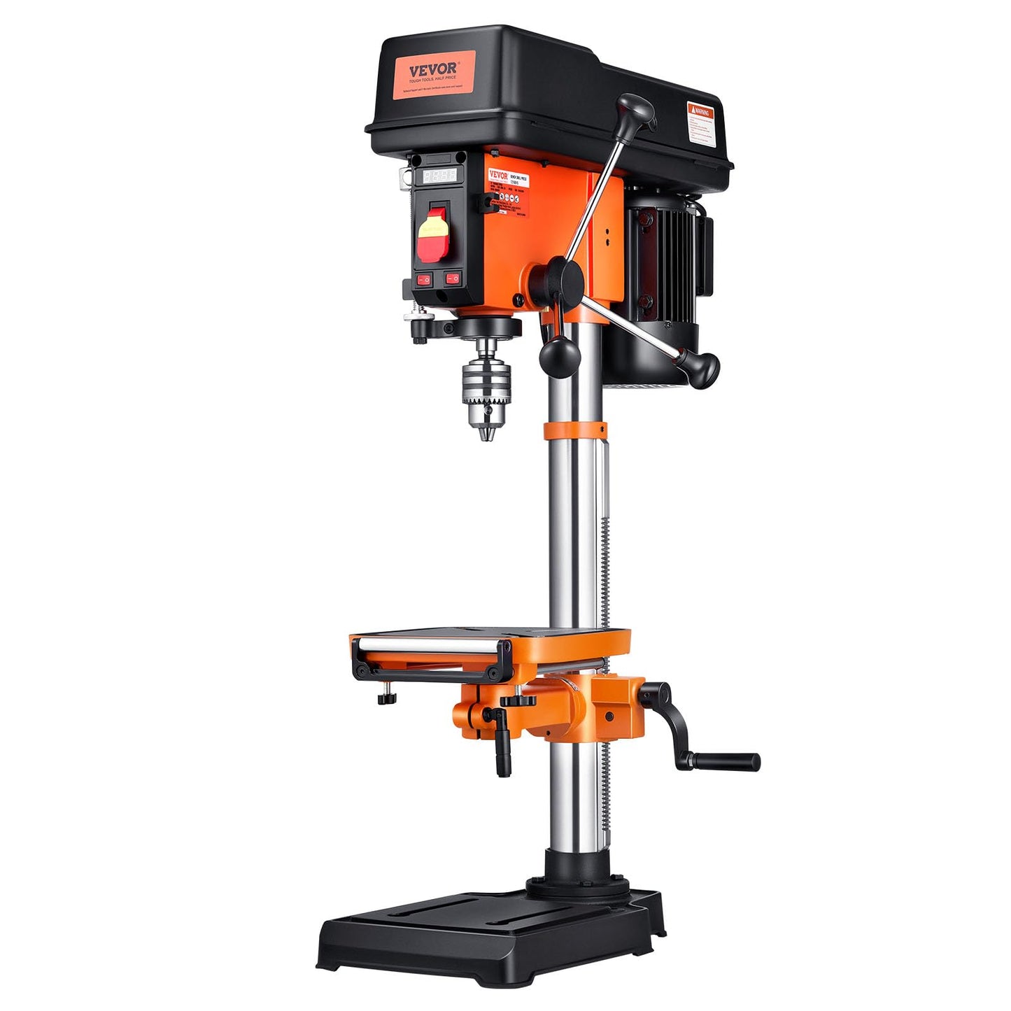 VEVOR 12 in Benchtop Drill Press, 5 Amp 120V, Variable Speed Cast Iron Bench Drill Press, 12 in Swing Distance 0-45° Tiltling Worktable with Laser Work Light, Tabletop Drilling Machine for Wood Metal