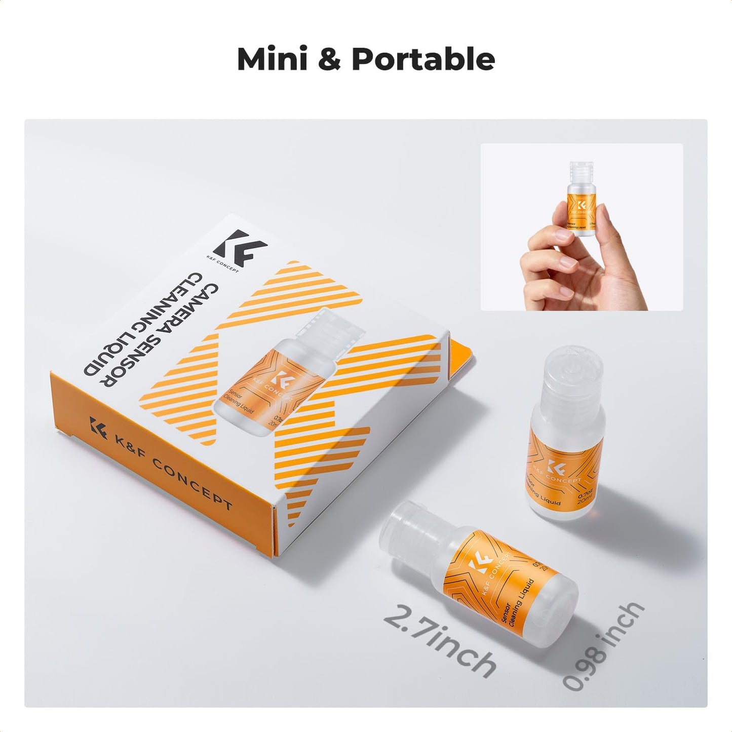 K&F CONCEPT 20ML*2 Non-Flammable Camera Cleaning Solution, Microfiber Lens Cleaner Care Kit, Camera Lens Cleaner