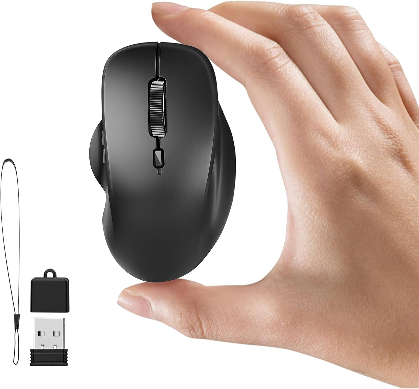 Uiosmuph BT5.1/5.0 2.4Ghz Mini Wireless Bluetooth Mouse for Travel, Silent Rechargeable Computer Mouse for Laptop