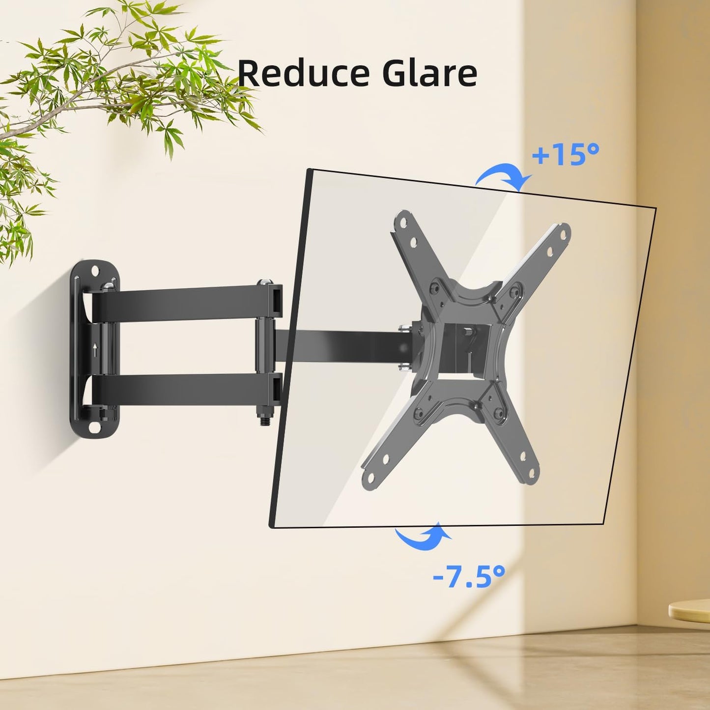 suptek 13-42 Inch 200x200mm 44lbs, MA1345 Full Motion TV Monitor Wall Mount for Most LED LCD Flat Curved Screen TVs