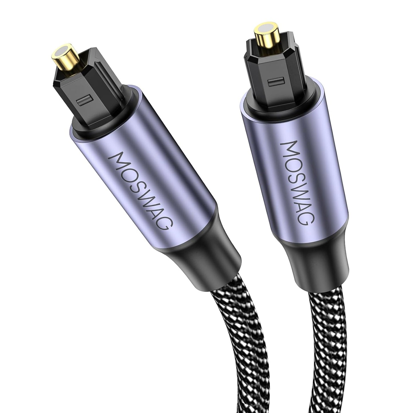 3FT/1M 24k MOSWAG Toslink Audio Cable, Optical Male to Male Cable, Digital Optical Cable Extension, Digital Audio Cord