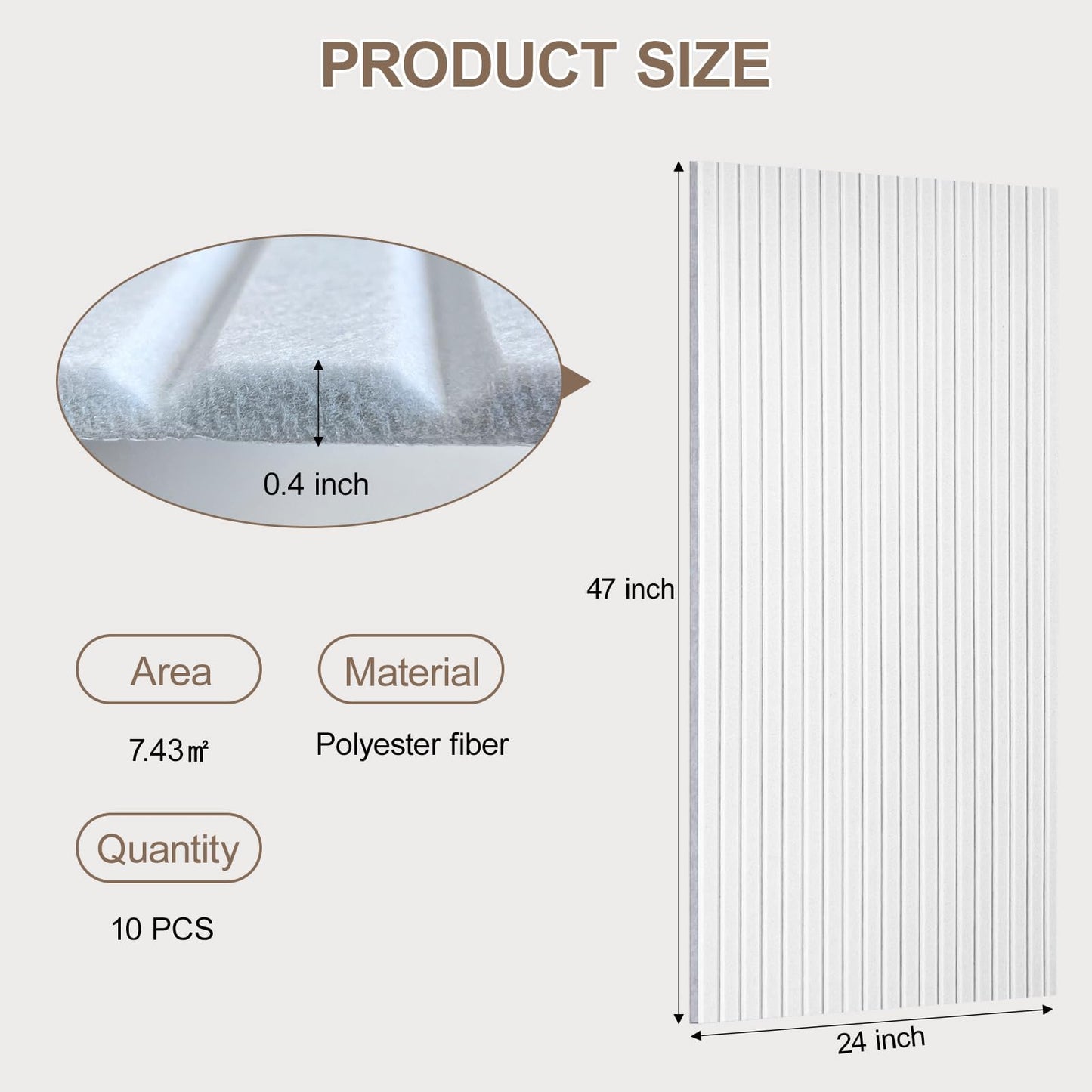 10 Packs Acoustic Panels,Large 47" X 24" X 0.38" Soundproof Wall Panels,Self-adhesive Sound Absorbing Dampening Panel,Sound Proof Panels for Walls Home Studio and Office(White)