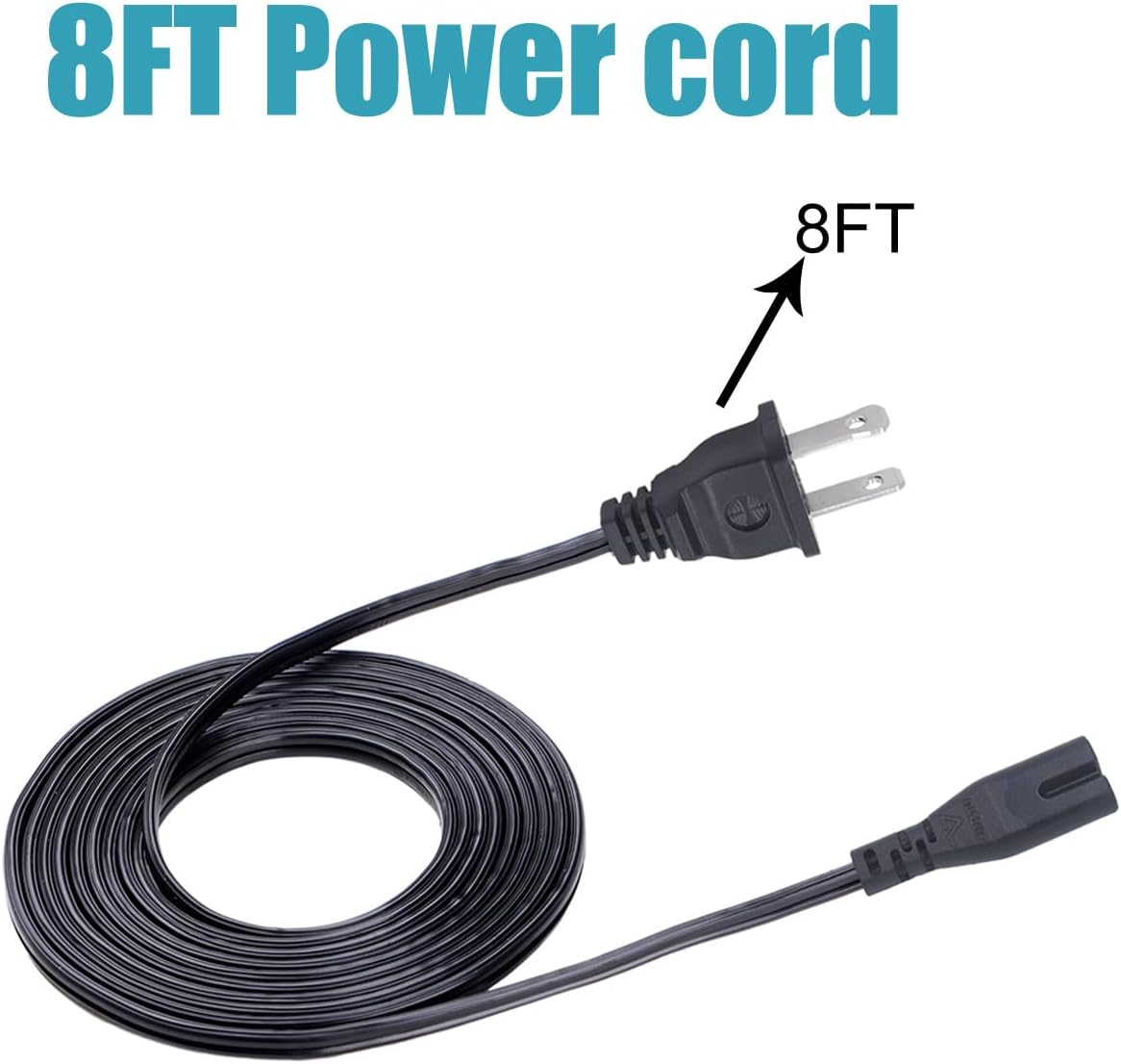 Saireed YAS-106 ATS-1080 YAS-209 YAS-209BL YAS-108 ATS1080-R YAS-207BL ATS-1060 8ft 2 Power Cord for Yamaha Sound bar
