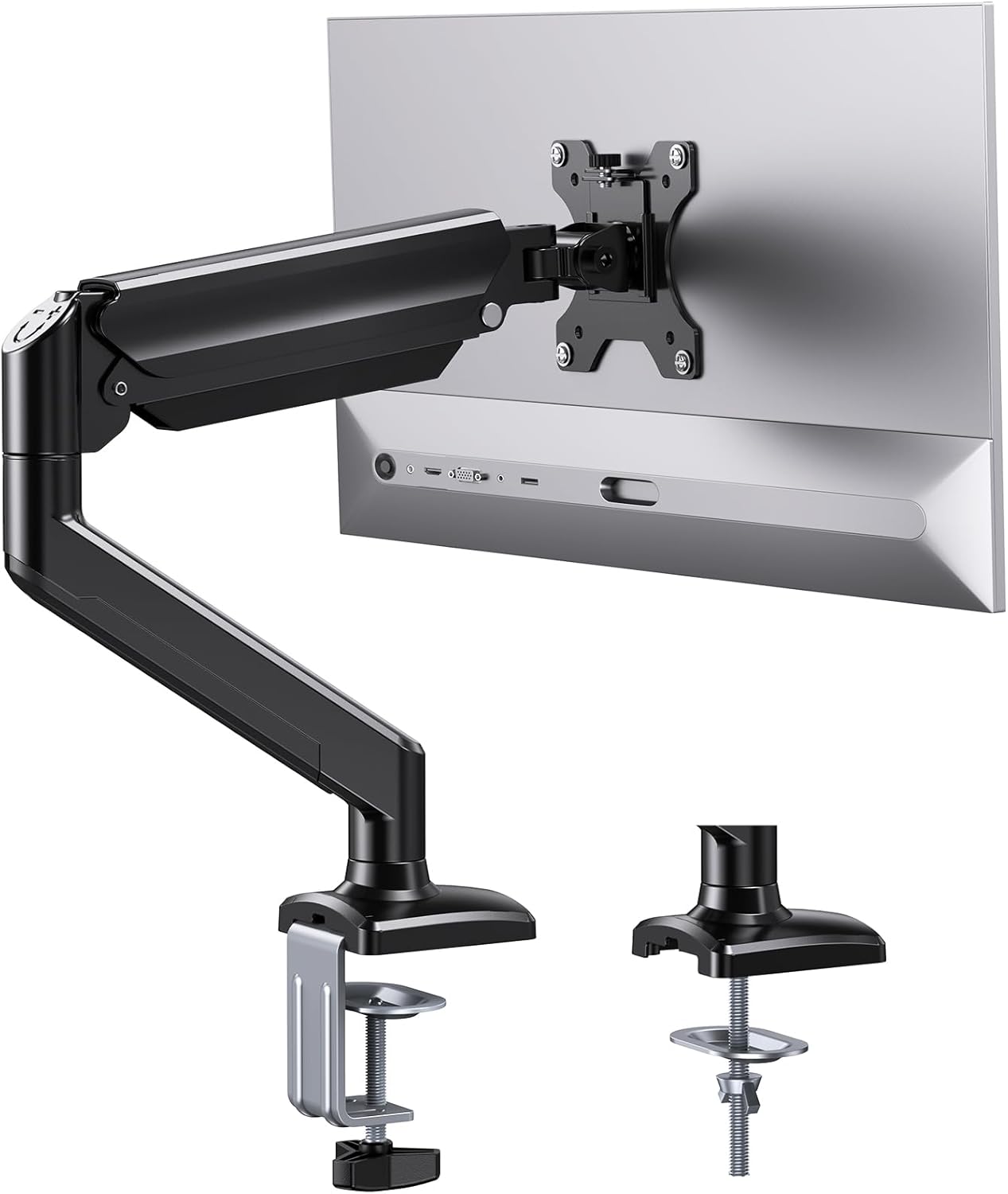 ErGear 13-36 inch 22 lbs, Grommet 100x100mm Single Monitor Arm for Screens, Adjustable Gas Spring Monitor Mount Holds