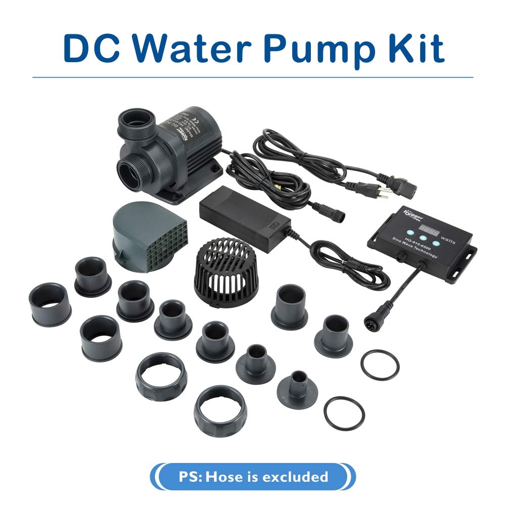 hygger 24V DC Water Pump Inline Submersible Saltwater Aquarium Pump with Controller Return Pump for Sump Tank 2650 GPH