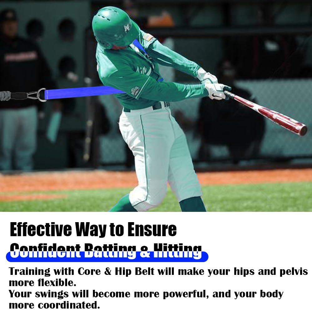 Core & Hip Belt Resistance Band for Baseball & Softball Training | Baseball Batting & Hitting Trainer | Complete Resistance Training Aid for Arm Strength & Swing Flexibility