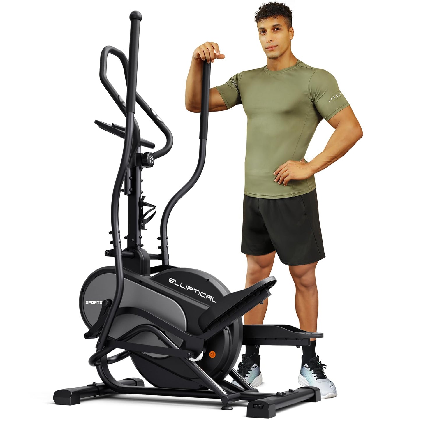 Dripex Elliptical Exercise Machine, 3-in-1 Cardio Climber Stepper Elliptical Machine for Home, Elliptical Training Machines with 16-Level Resistance, 18LBS Flywheel, Pulse Sensor
