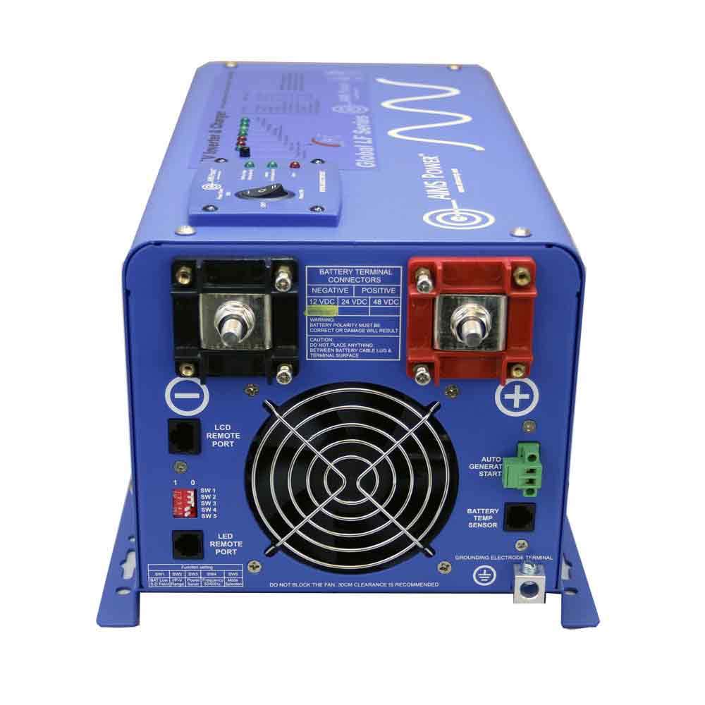 AIMS Power 4000 Watt 12 VDC Pure Sine Inverter Charger 120 VAC Output 120A Charger 40A Transfer Switch PICOGLF40W12V120V