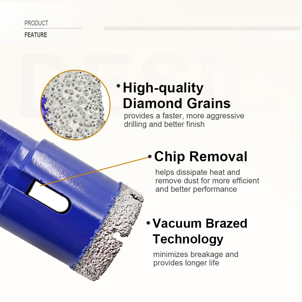 SHDIATOOL Diamond Core Drill Bits 1-1/2- Inch Hole Saw for Hard Stone Concrete Marble Granite