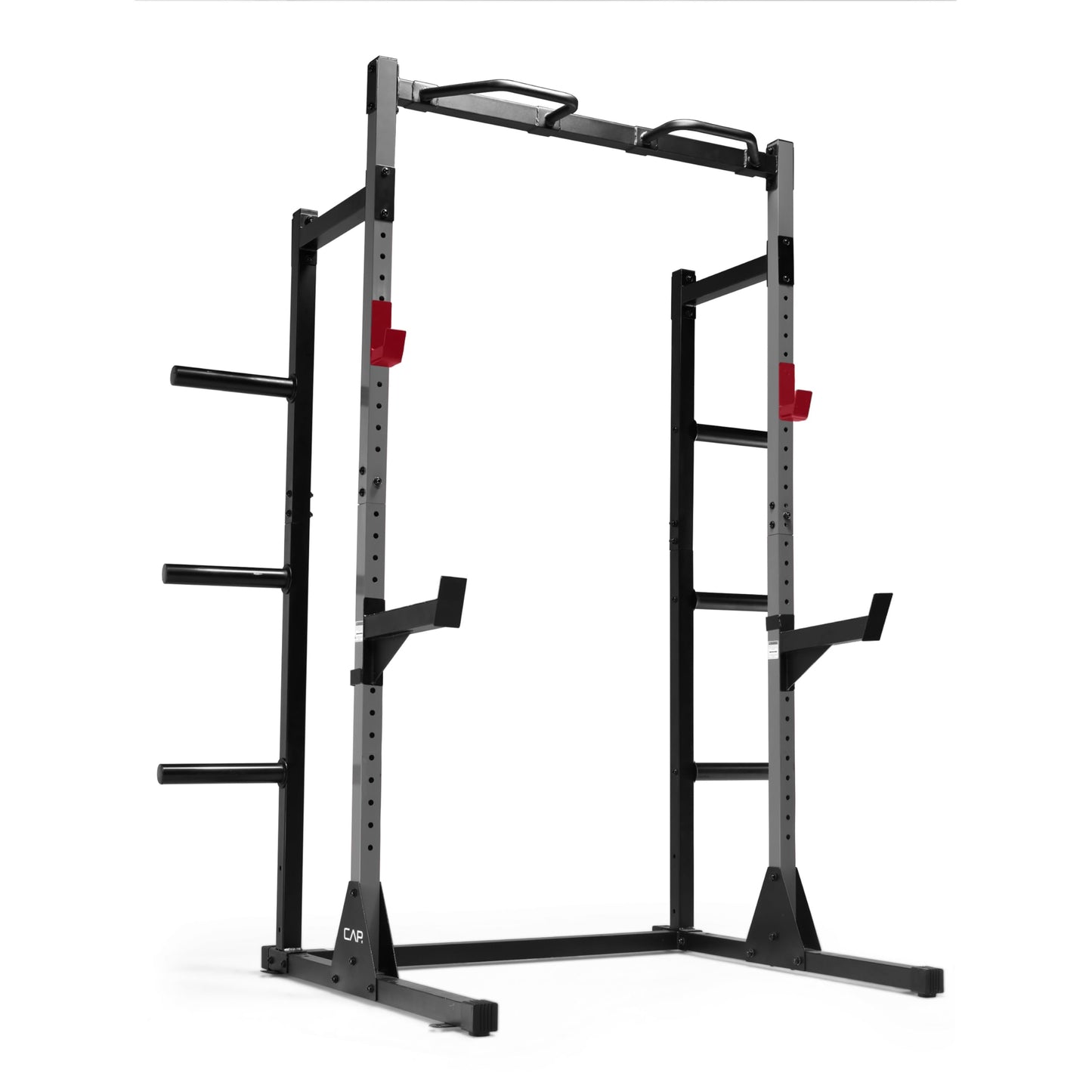 Cap Power Rack with Pull Up Bar & Attachments - Squat Rack & Strength Training Power Cage for Home Gym - Gray