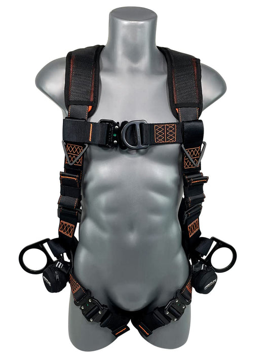 Frontline 105CFTB Combat™ Vest Style Harness with Front Side D-Rings and Suspension Trauma Straps | OSHA & ANSI Complaint (Universal Size)