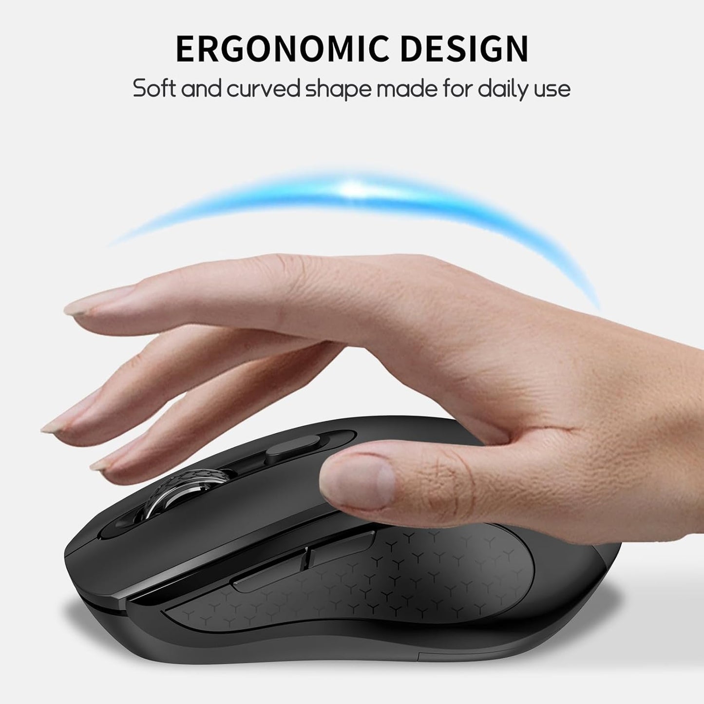 SHUNJINRUN 1000/1600/2400 6-Button Wireless Mouse with Side Buttons for Laptop, PC, Chromebook, Mac, MacBook, Silent