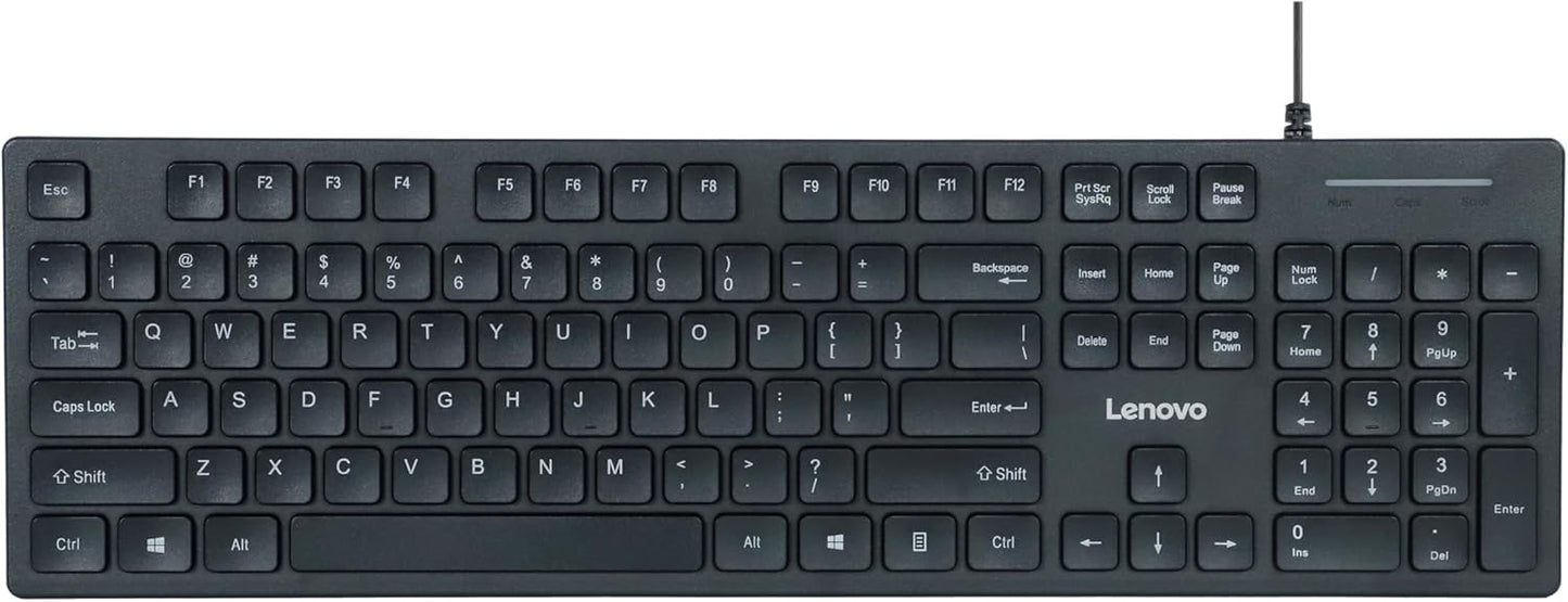 Lenovo 305 Wired USB-C Keyboard with Numeric Keypad, Full Size Keyboard, Slim Design, Black, USB-C Connectivity