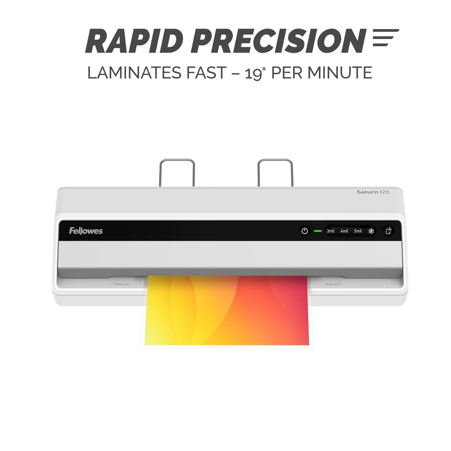 Fellowes Saturn 125 Thermal Laminator Machine for Home or Office with Pouch Starter Kit, 12.5 Inch, Fast Warm-Up, Jam-Free Design (5736601)