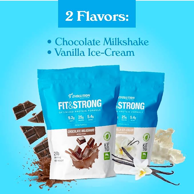 Evolution Advance Nutrition Fit & Strong - Pure Whey Protein Powder with BCAA, 100% Grass-Fed, Quick Absorbing and Fast Digesting for Optimal Muscle Recovery, Natural Flavor ??2 Pounds (Vanilla)