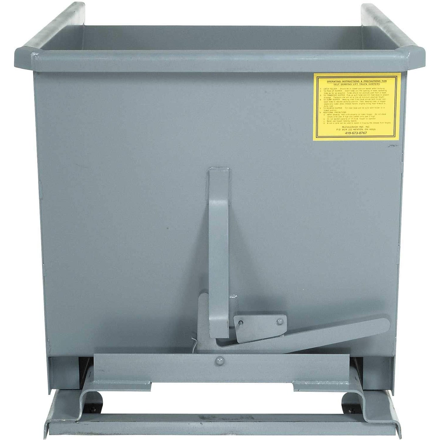 Global Industrial 2 Cu Yd Gray Medium Duty Self Dumping Forklift Hopper