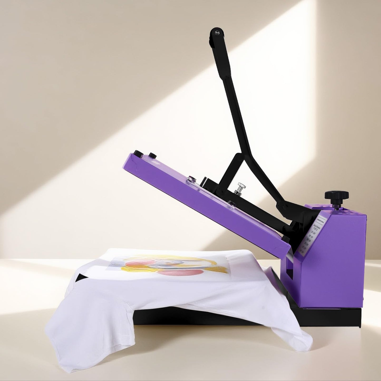 BetterSub 15‘’x15‘’ Industrial Heat Press Machine for T-Shirts, Sublimation, Transfers – Digital LCD Control, Teflon Surface, Clamshell Design, Safe & Durable - Purple