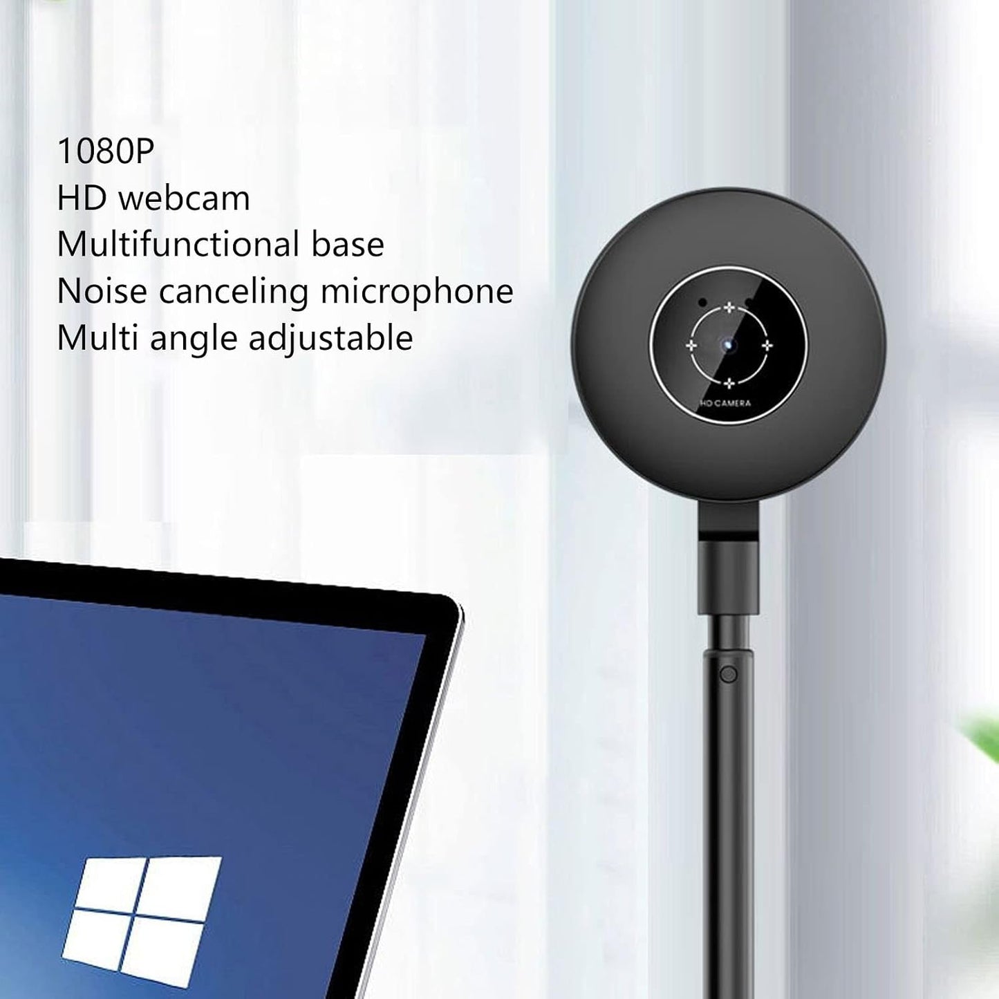 Sorandy 1080P Cmos Webcam, Adjustable USB HD Laptop Webcam for Computers, Webcam with Telescopic Pole Adopts High