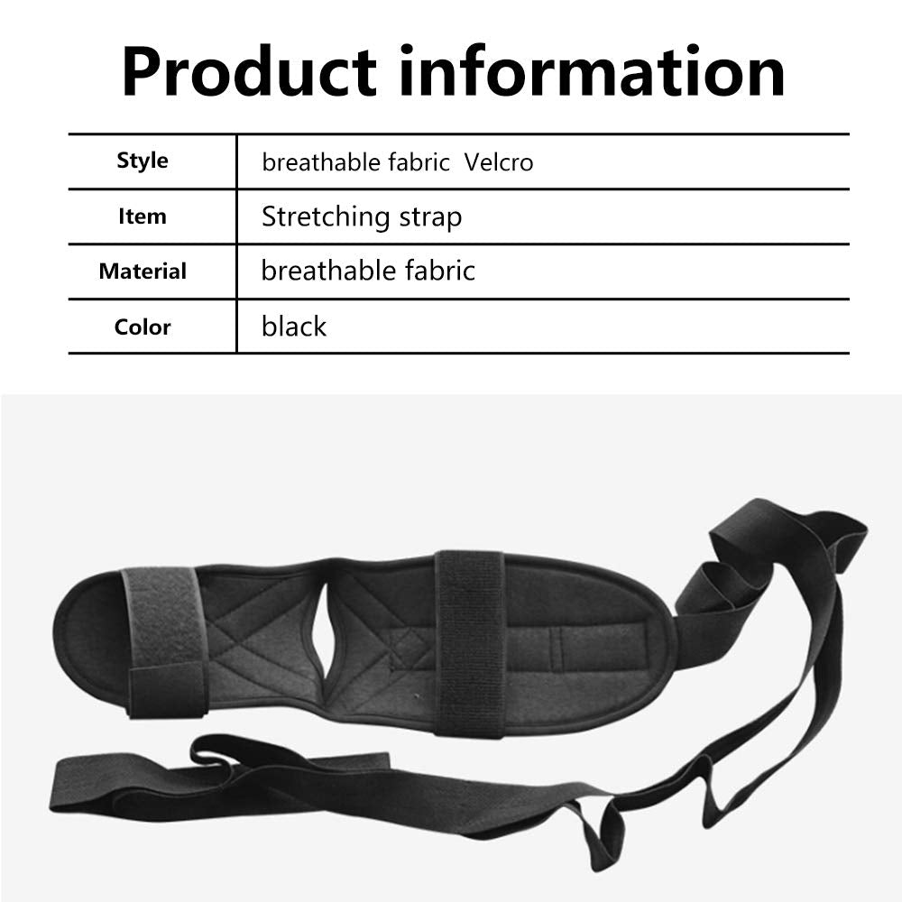 Kangwell Foot Stretcher, Foot and Calf Stretcher-Stretching Strap For Plantar Fasciitis for Heel Spurs, Achilles Tendonitis & Hamstring, Yoga Foot & Leg Stretch Strap (Black)