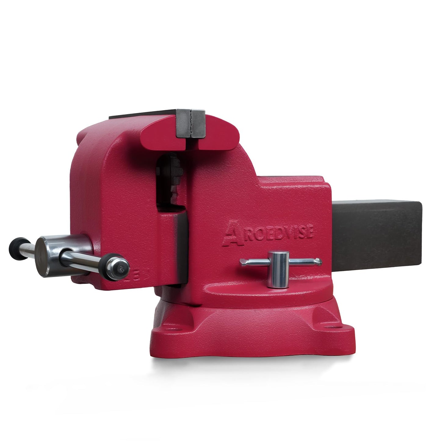 AROEDVISE 8" Heavy-Duty Bench Vise, 8" Jaw Width & Opening, 11,025 lbs Clamping Force, 60,000 PSI Ductile Iron Vise with 360° Swivel Base, Anvil & Pipe Jaws for Metalworking Industrial Use (RS80)
