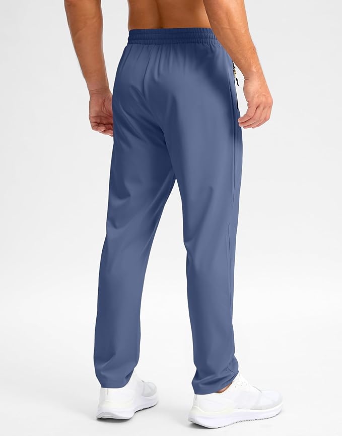 Pudolla Men's Lightweight Hiking Pants Quick-Dry Outdoor Sweatpants with Zipper Pockets for Casual Travel Athletic Workout