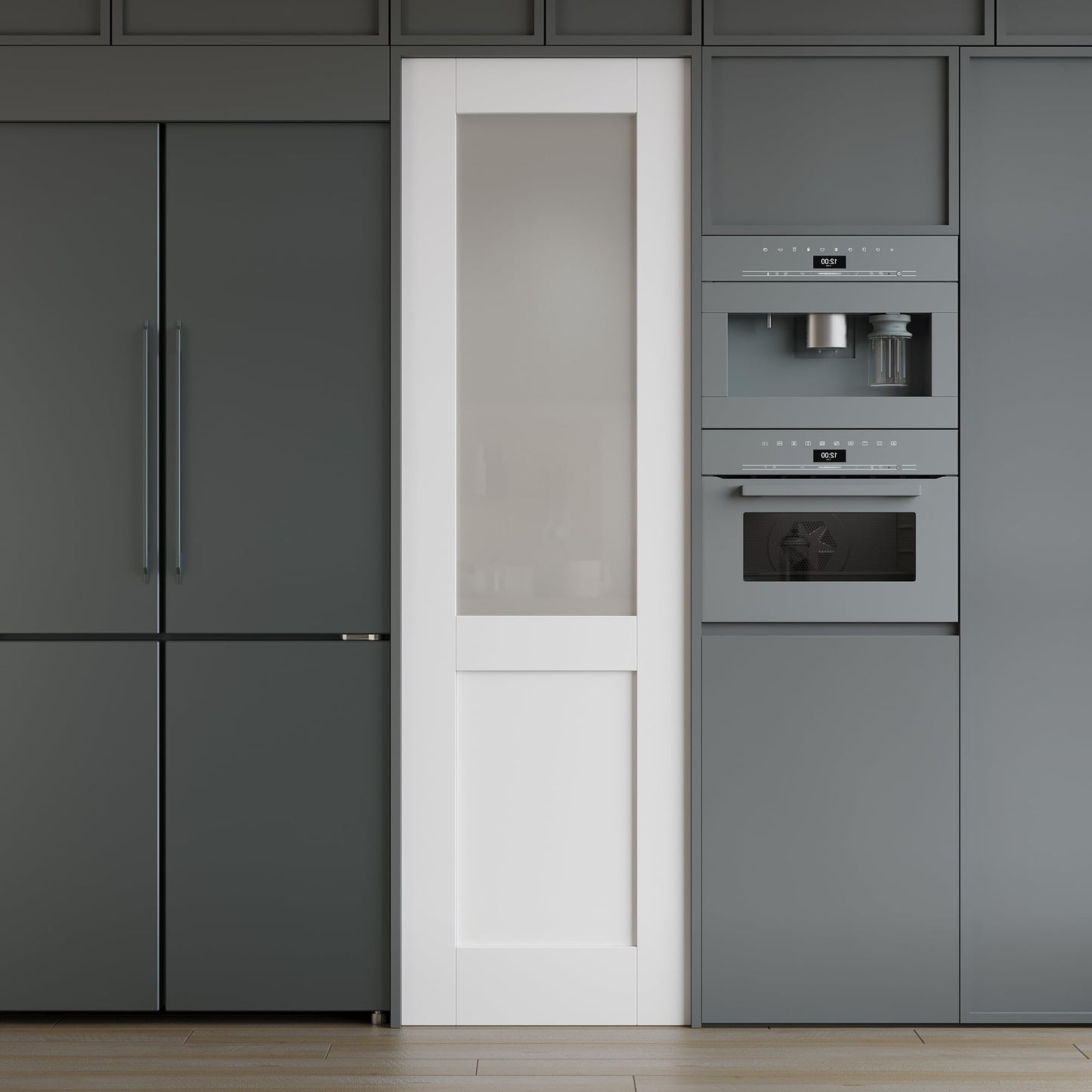 24 x 80 Interior Door Slab, Glass Door, Pantry Doors with Frosted Glass, Solid Core Prebuilt Panel, Paintable Bedroom Doors, Privacy Protected