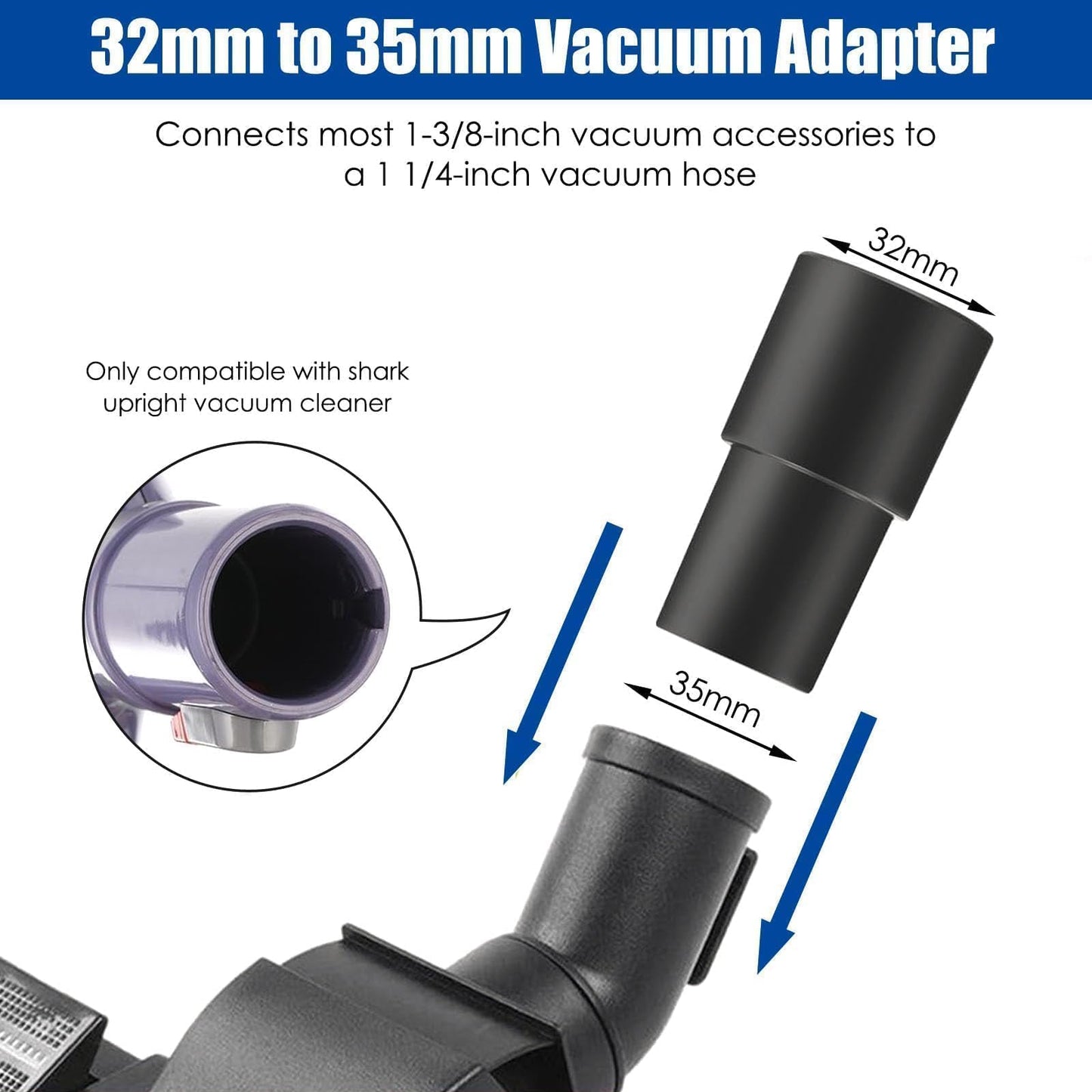 Alrens 7Pcs Vacuum Attachments for Shark Rotator NV752 NV751 NV650 NV680 NV800 and Rocket HV300 HV320 Vacuum Cleaner, 2 in 1 Crevice Tool & Vacuum Brush Attachment & Accessories