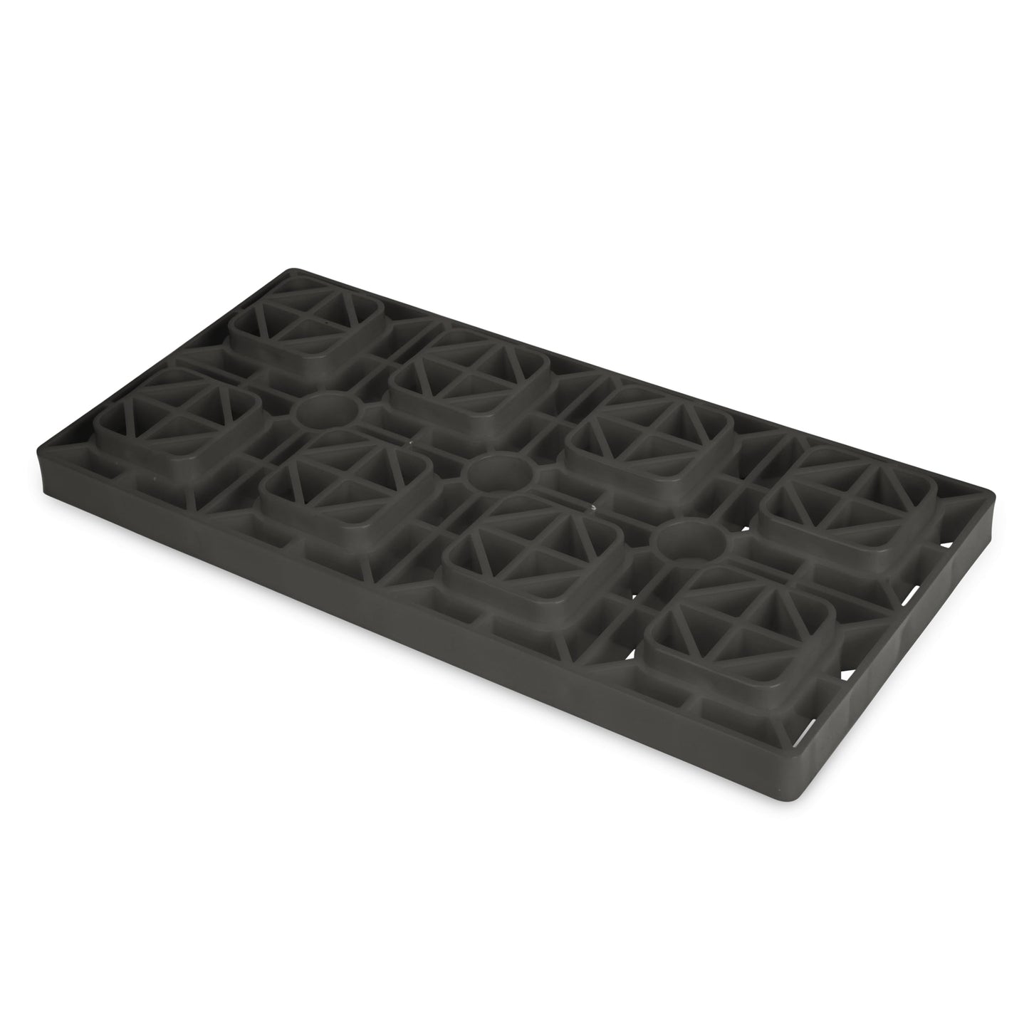 Camco Fasten RV Leveling Blocks - Features Interlocking Design for Customizable Height - Carrying Handle Twists to Secure Blocks for RV Storage - Measures 17” x 8.5” x 1”, 10-Pack (21025)