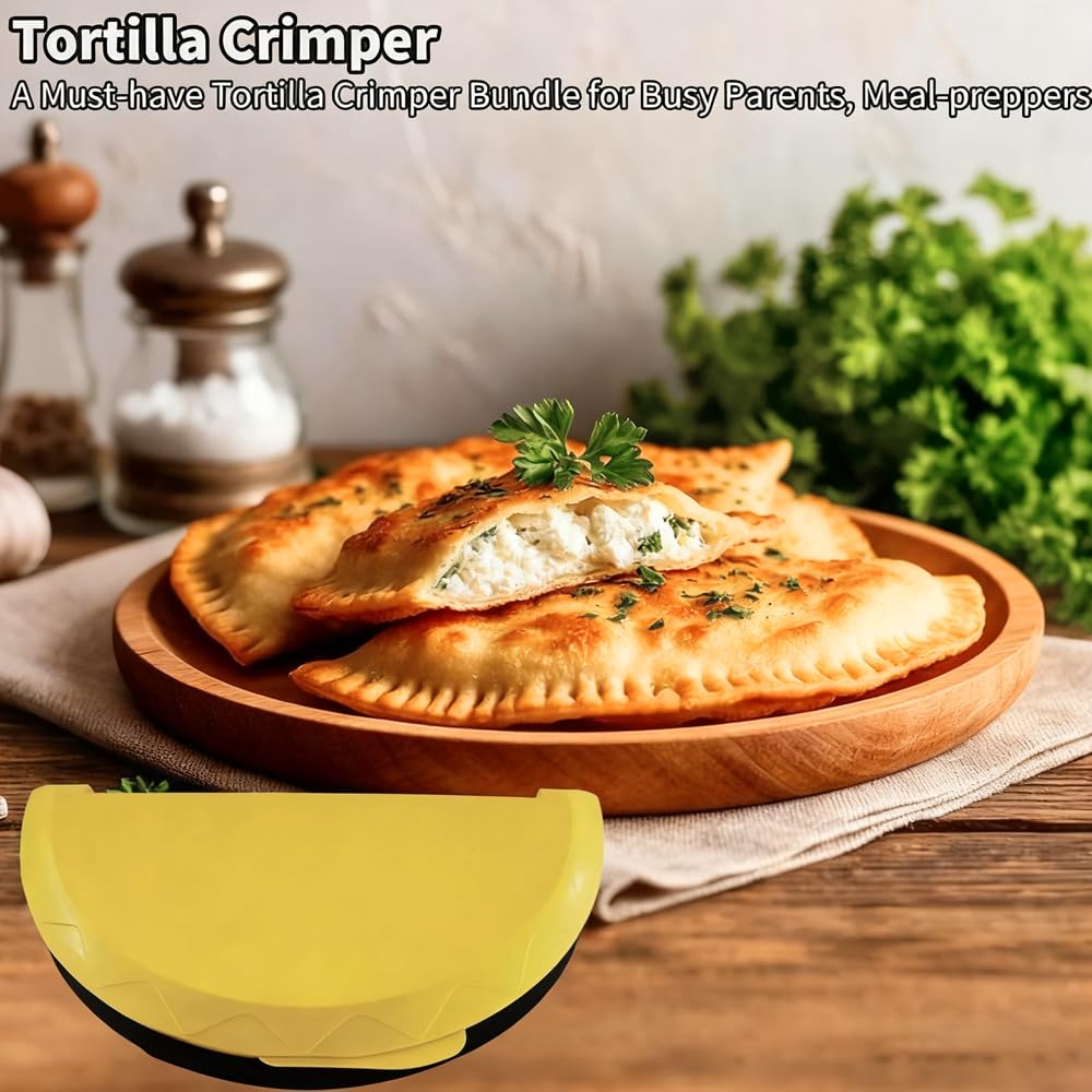 4-in-1 Tortilla Sealer Crimper & Press，Quesadilla Maker for 4in"+6in"+8in"+9.7in" Wraps,Make Tortillas, Dumplings & More with Easy-Clean Food-Grade Tool
